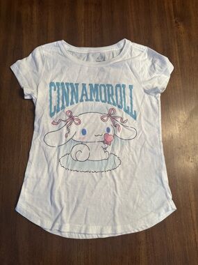 Sanrio Cinnamoroll Tee in White with Blue & Pink Accents